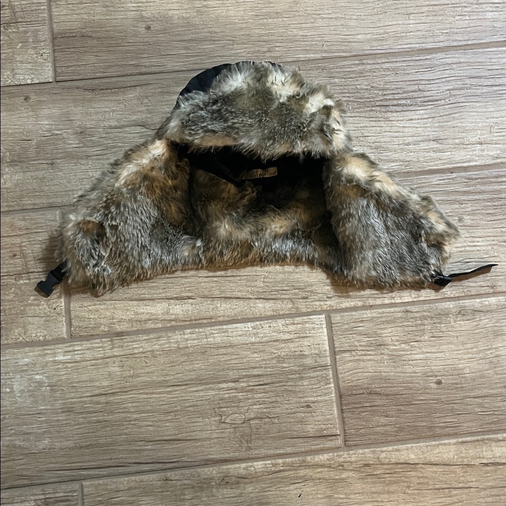 Natural Reflections,Faux Fur Hat, Black/Brown - Picture 2 of 5